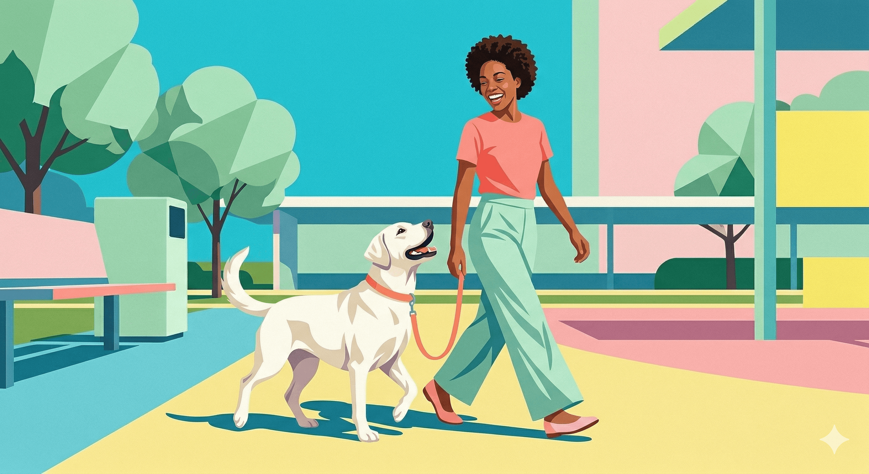 Dog walker in the park